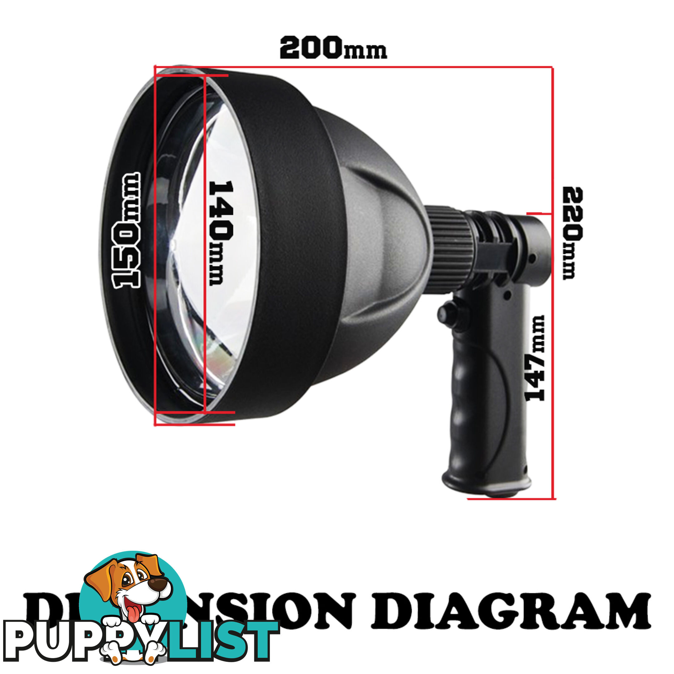 15W CREE LED Handheld Spot Light Rechargeable Spotlight Hunting Shooting T6 12V