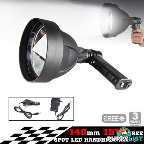 15W CREE LED Handheld Spot Light Rechargeable Spotlight Hunting Shooting T6 12V