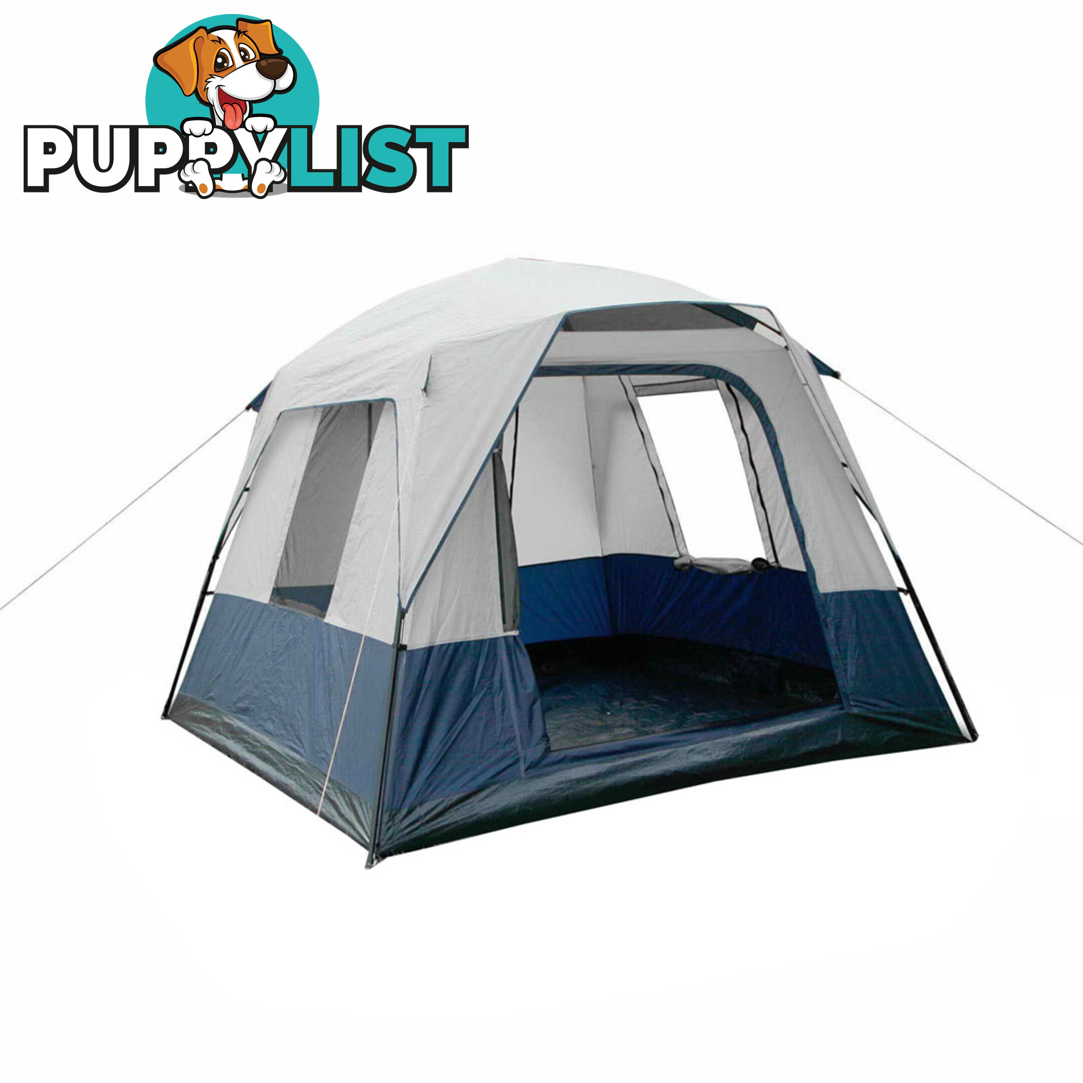 4 Person Family Camping Tent Navy Grey