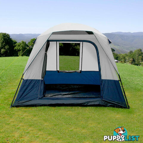 4 Person Family Camping Tent Navy Grey