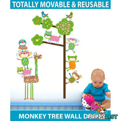 Extra Large Size Funky Monkeys in a Tree Wall Stickers  - Totally movable