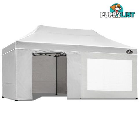 3x6 Pop Up Gazebo Hut with Sandbags White