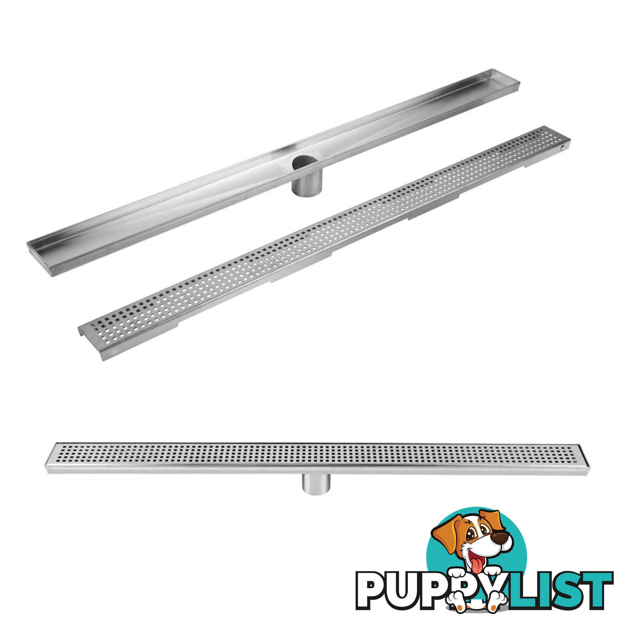 Square Stainless Steel Shower Grate Drain Floor Bathroom 1000mm