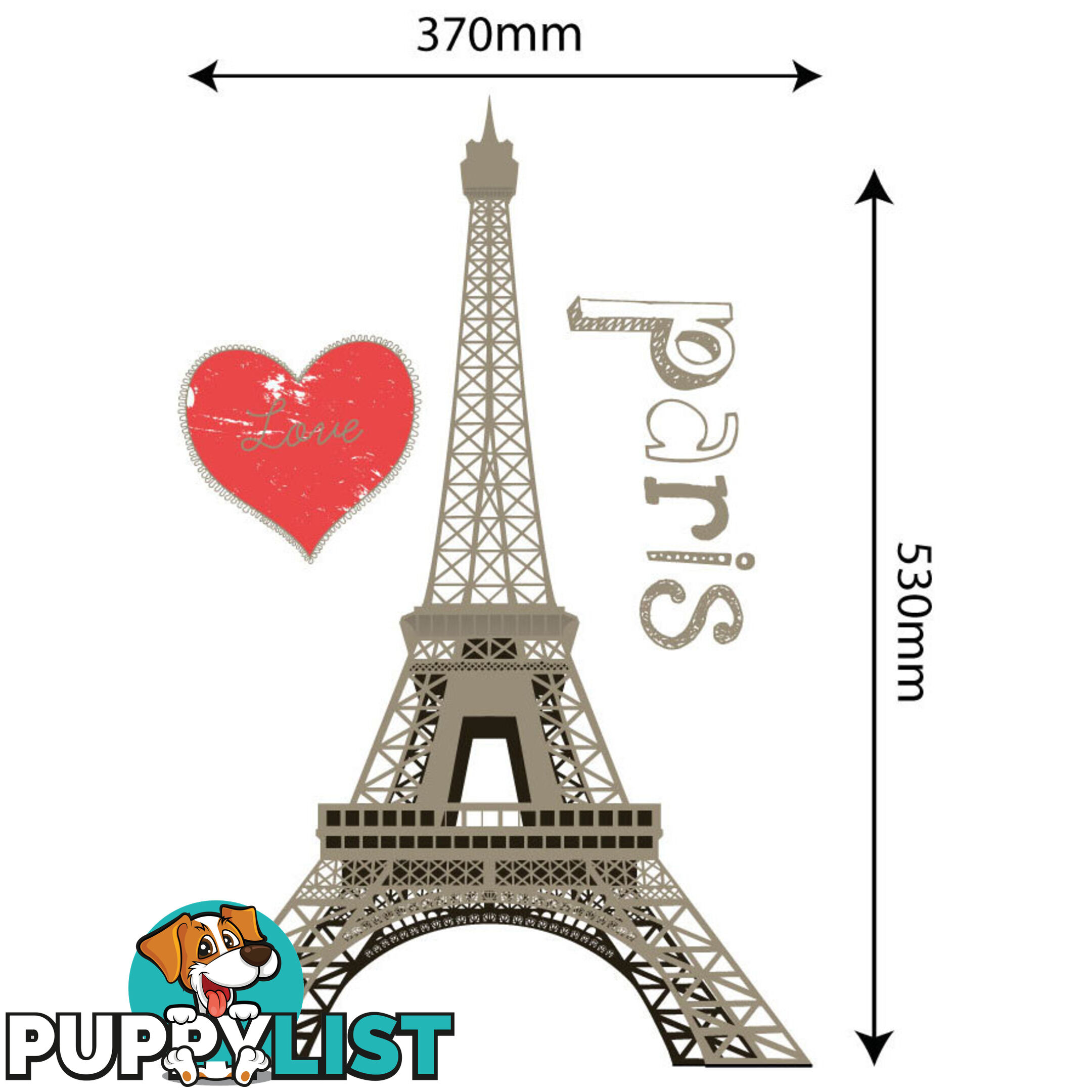 Large Size Paris Eiffel Tower Wall Stickers - Totally Movable