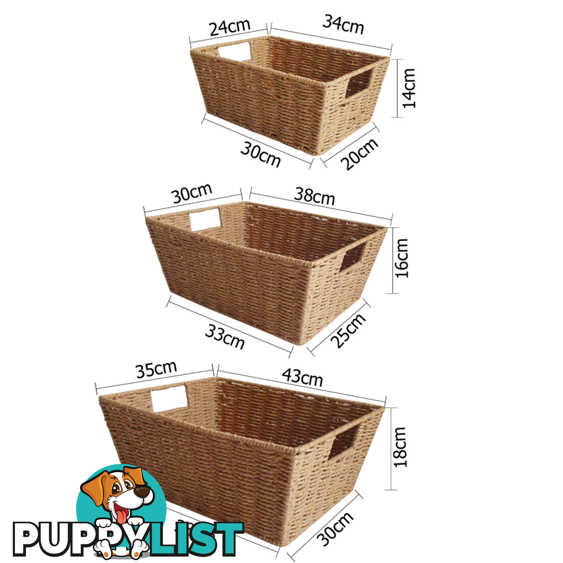 3 Peice Storage Basket Set