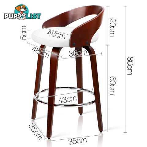 Set of 2 Cherry Wood Bar Stools with Chrome Footrest