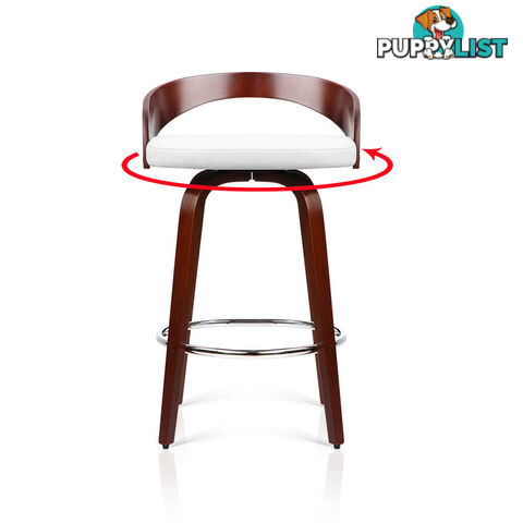 Set of 2 Cherry Wood Bar Stools with Chrome Footrest