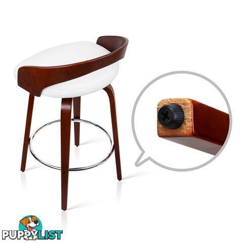 Set of 2 Cherry Wood Bar Stools with Chrome Footrest