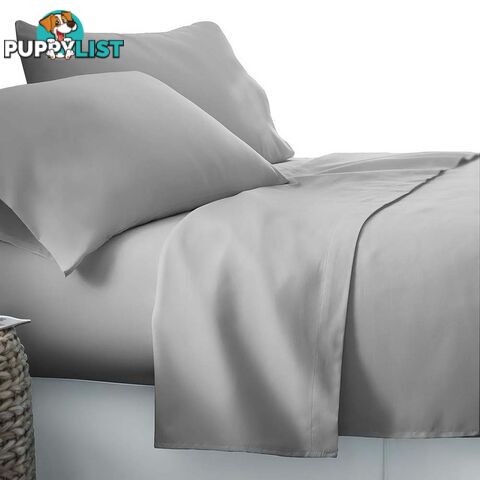 4 Piece Microfibre Sheet Set Double_ÑÐ Grey