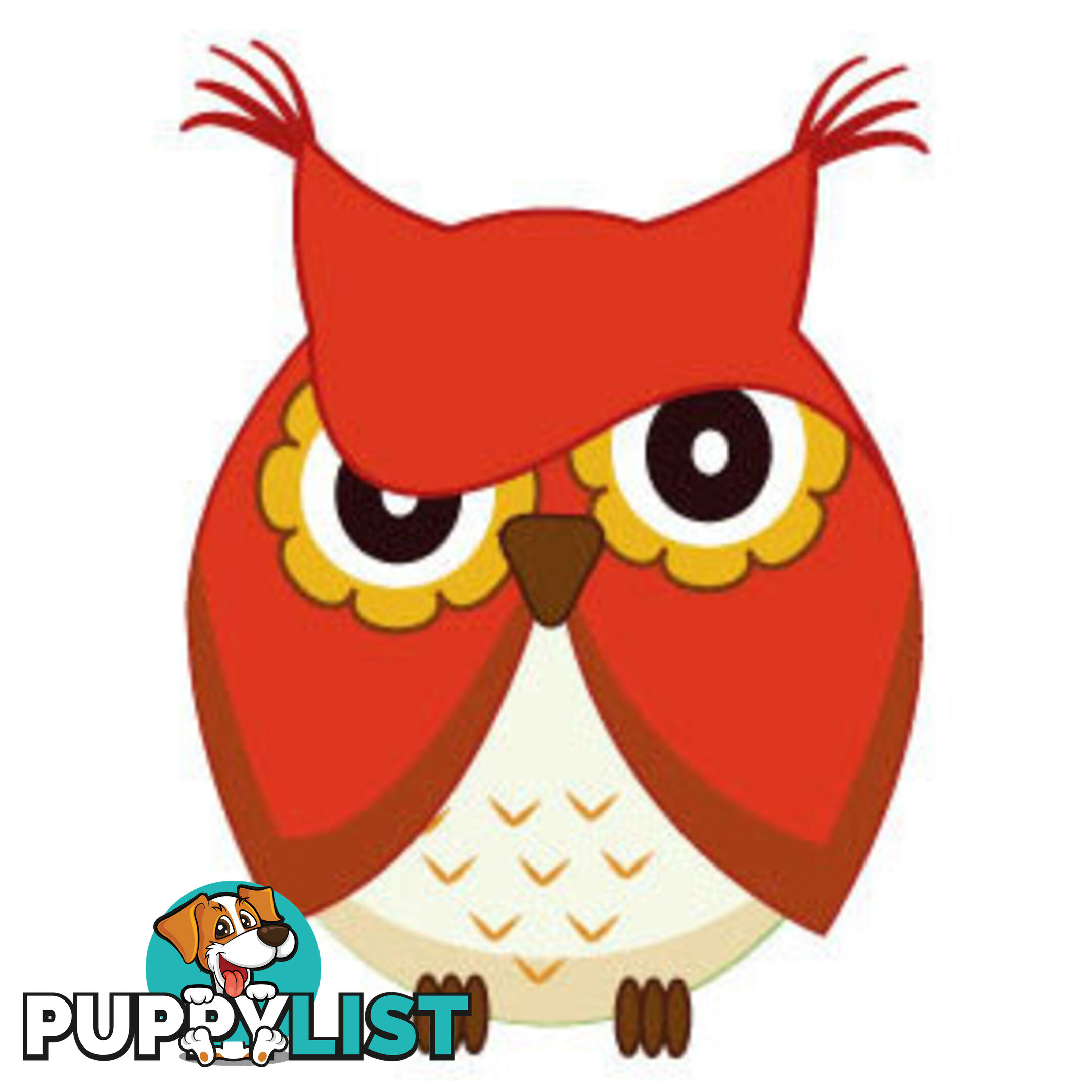 10 X Cute red owl Wall Sticker - Totally Movable