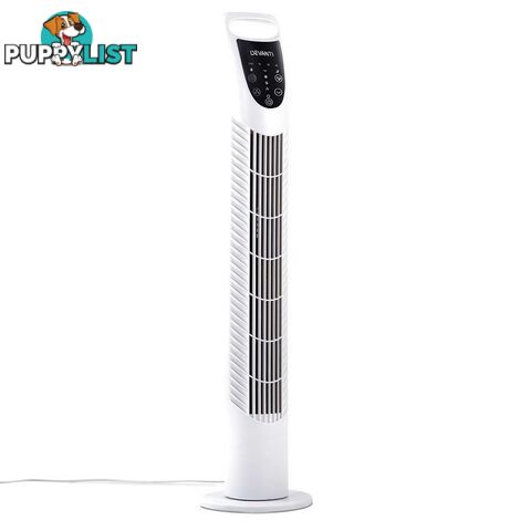 3 Speed Tower Fan  with Remote Control - White