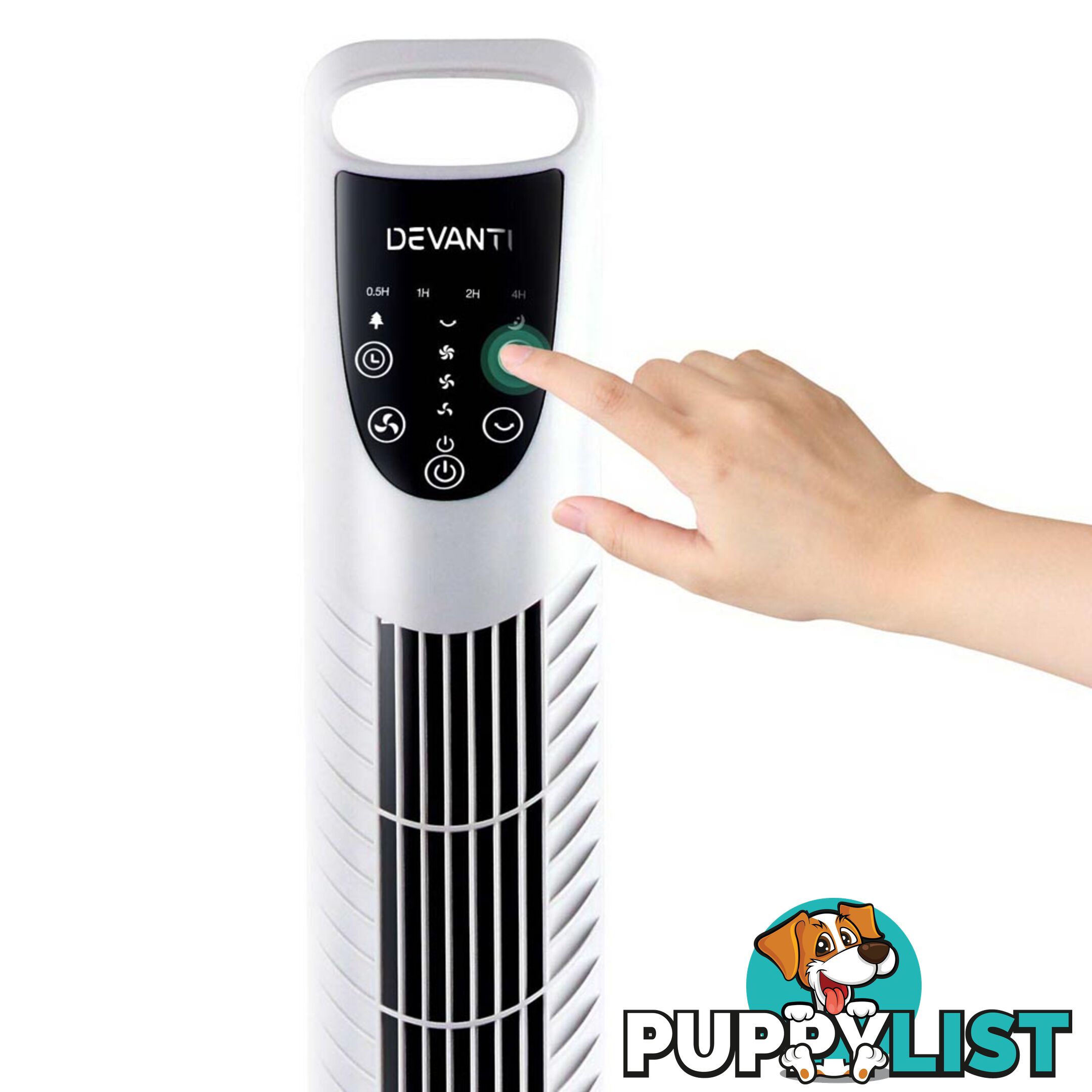 3 Speed Tower Fan  with Remote Control - White