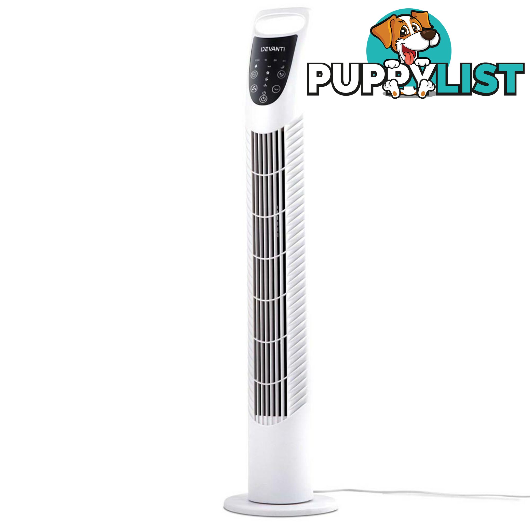 3 Speed Tower Fan  with Remote Control - White