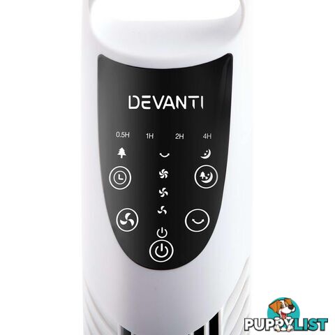 3 Speed Tower Fan  with Remote Control - White