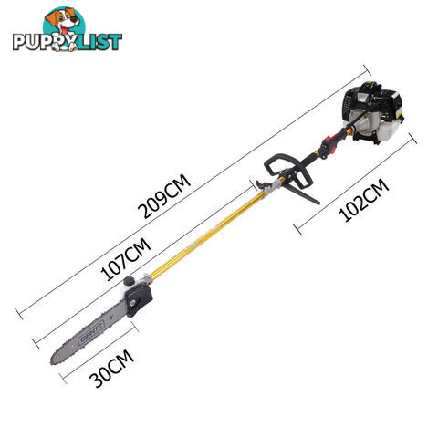 65cc 2 In 1 Petrol Pole Chainsaw Hedge Trimmer Pruner