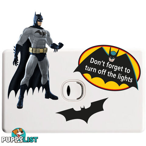 Batman Light Switch Sticker - Totally Movable and Reusable