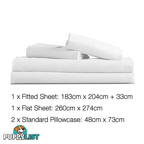 4 Piece Microfibre Sheet Set King _ÑÐ White