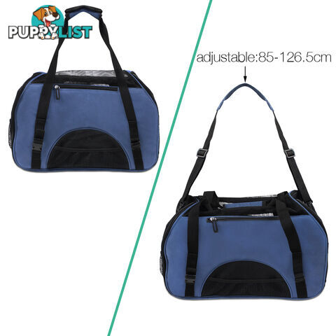 Portable Pet Carrier with Safety Leash - Blue