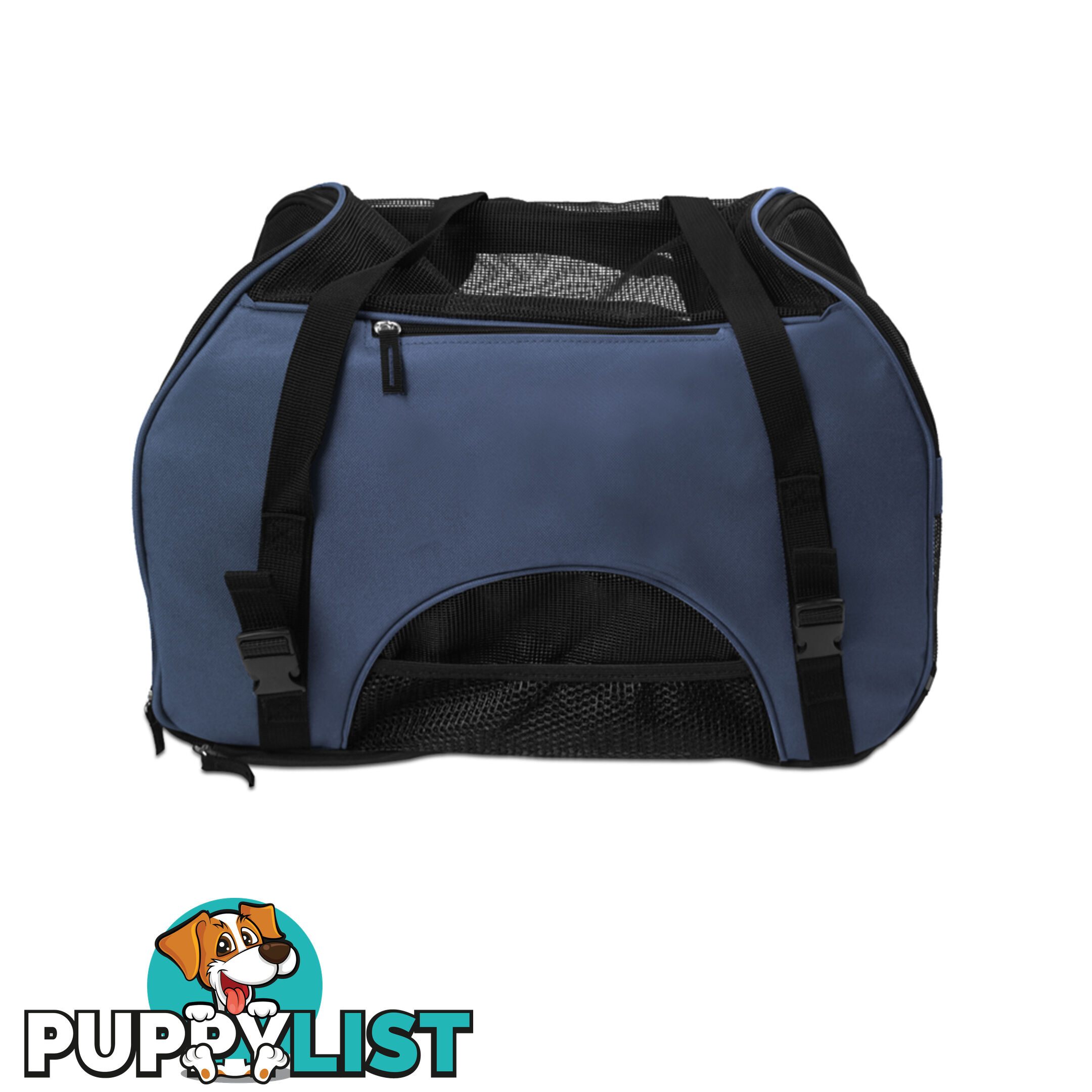 Portable Pet Carrier with Safety Leash - Blue