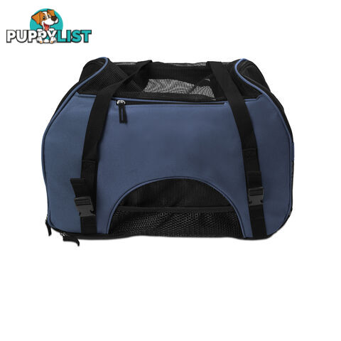 Portable Pet Carrier with Safety Leash - Blue