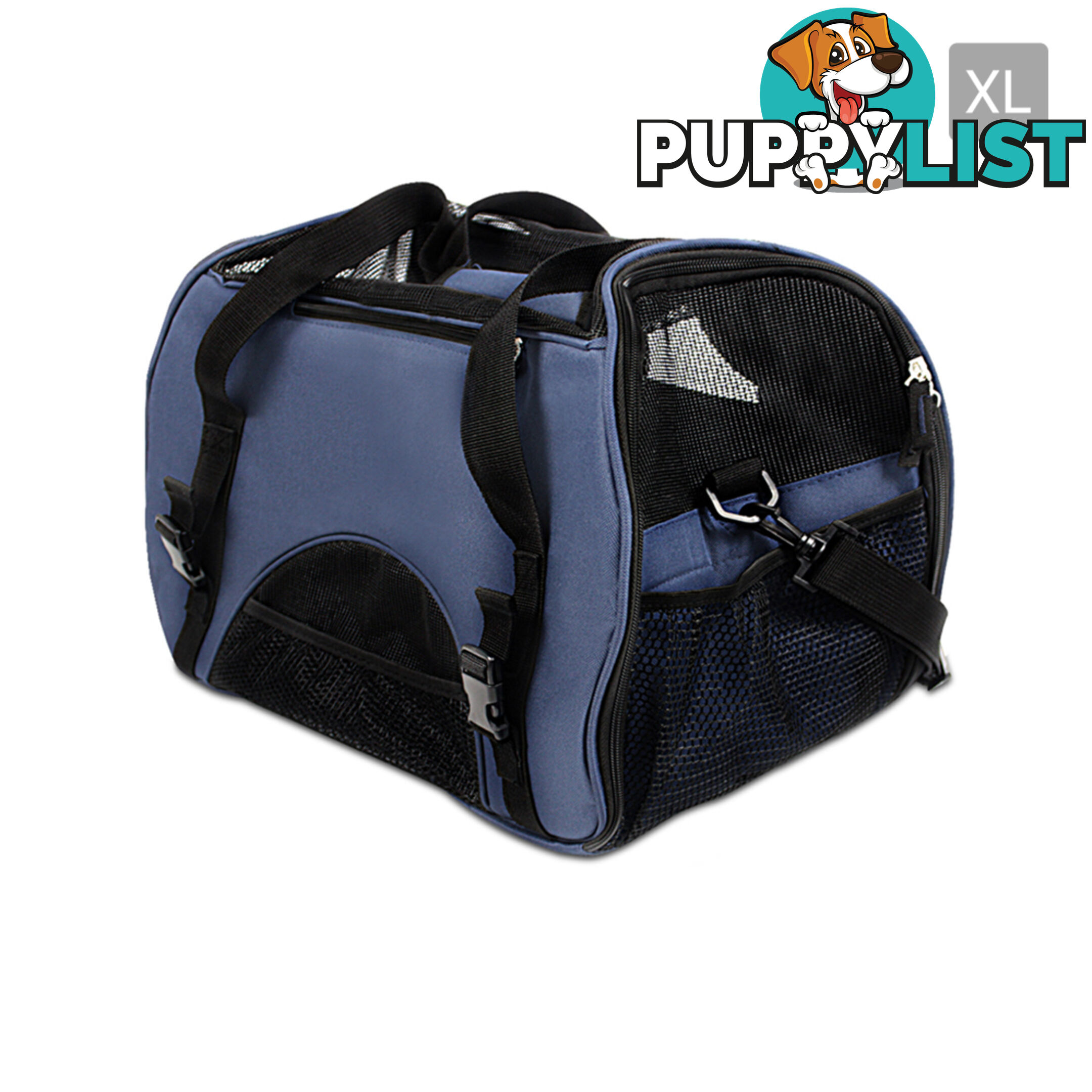 Portable Pet Carrier with Safety Leash - Blue