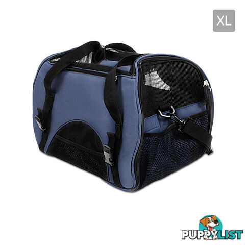 Portable Pet Carrier with Safety Leash - Blue