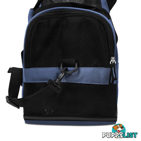 Portable Pet Carrier with Safety Leash - Blue