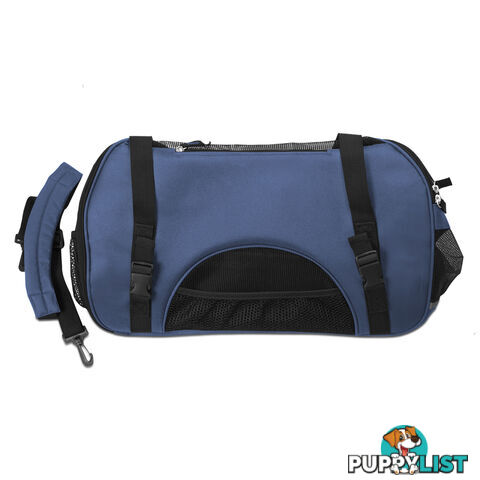 Portable Pet Carrier with Safety Leash - Blue