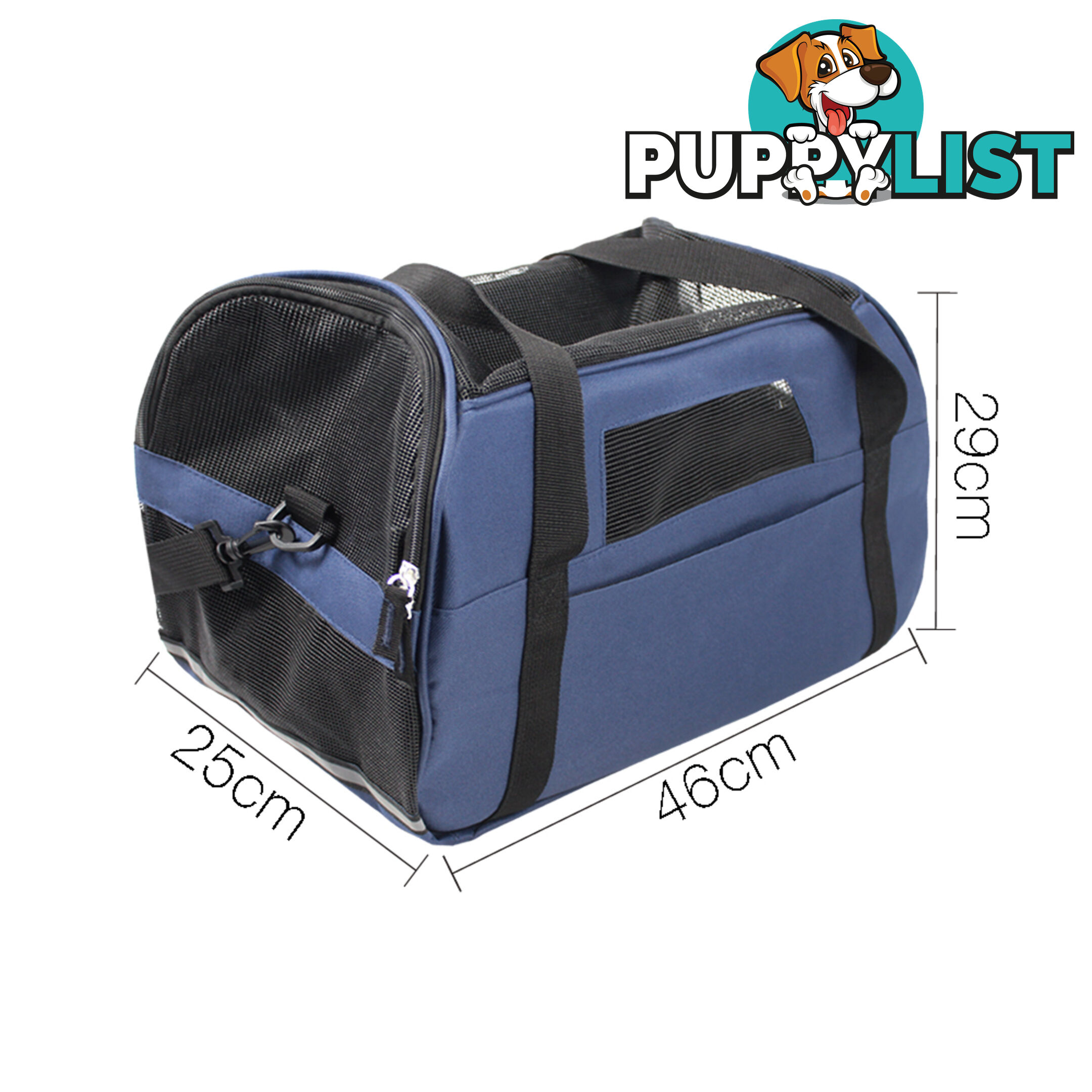 Portable Pet Carrier with Safety Leash - Blue