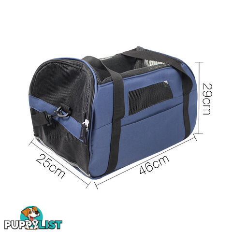 Portable Pet Carrier with Safety Leash - Blue