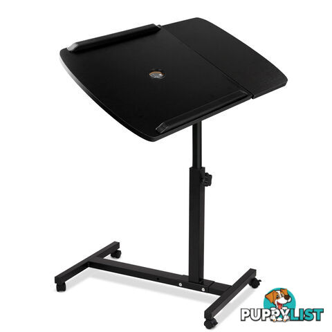 Rotating Mobile Laptop Adjustable Desk w/ USB Cooler Black