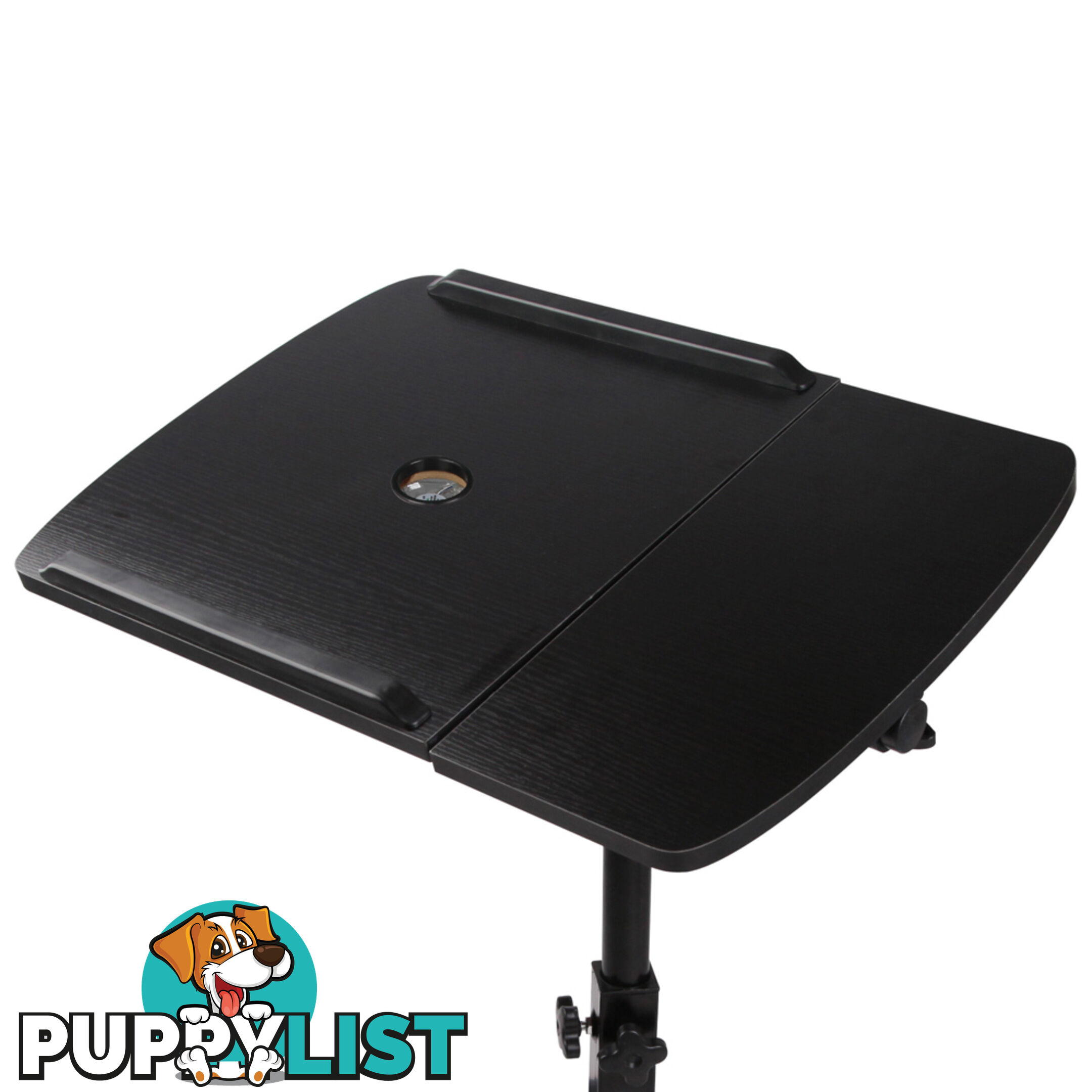 Rotating Mobile Laptop Adjustable Desk w/ USB Cooler Black