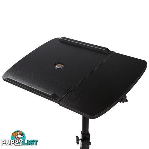 Rotating Mobile Laptop Adjustable Desk w/ USB Cooler Black