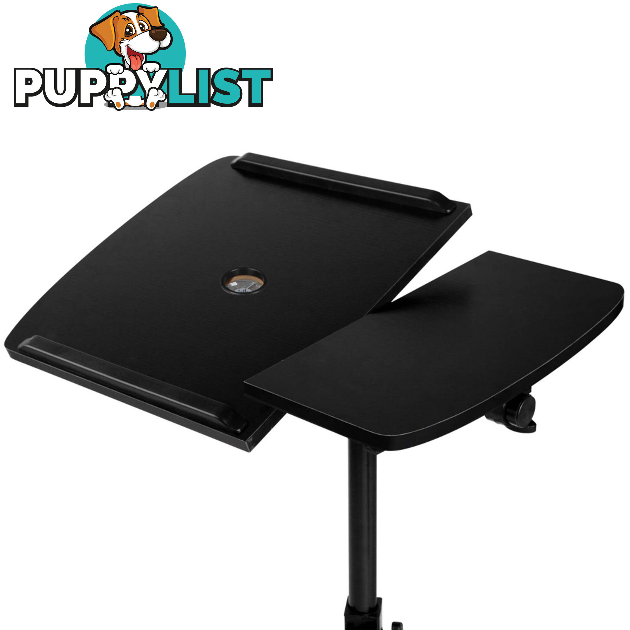 Rotating Mobile Laptop Adjustable Desk w/ USB Cooler Black