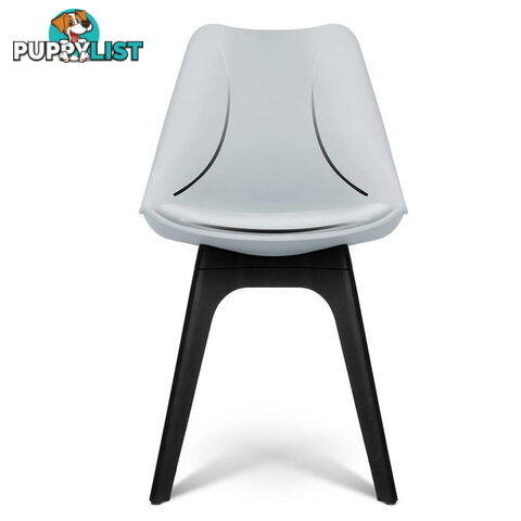 Set of 4 Replica Eames DSW PU Leather Chair Grey