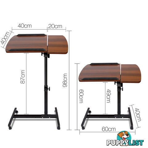 Mobile Adjustable Laptop Desk - Walnut