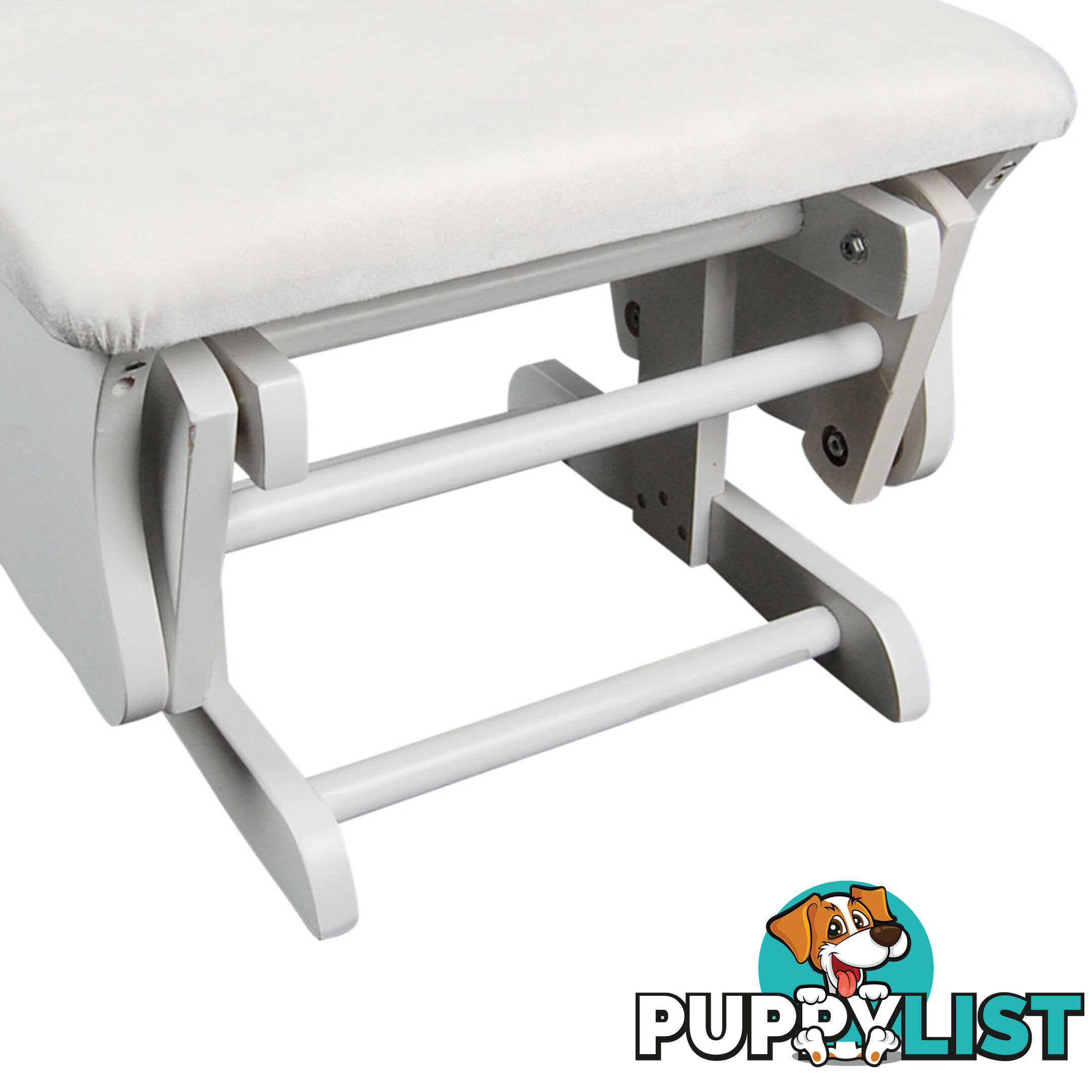 Baby Breast Feeding Sliding Glider Chair w/ Ottoman White