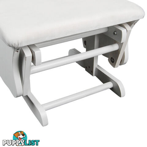 Baby Breast Feeding Sliding Glider Chair w/ Ottoman White