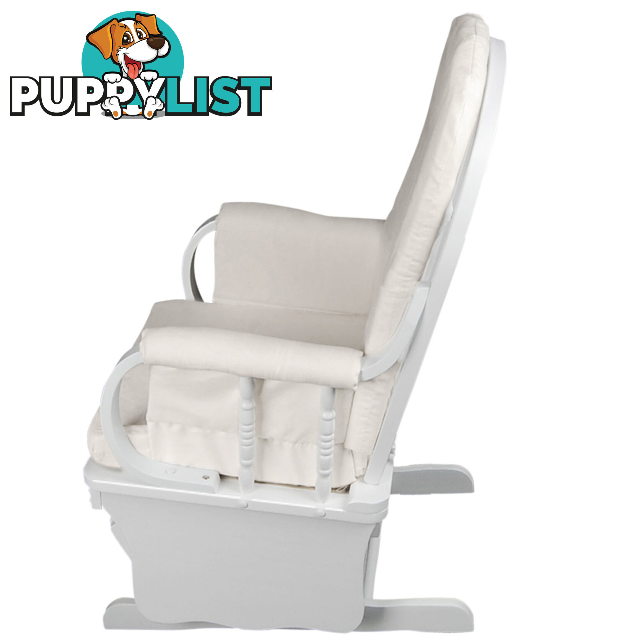 Baby Breast Feeding Sliding Glider Chair w/ Ottoman White