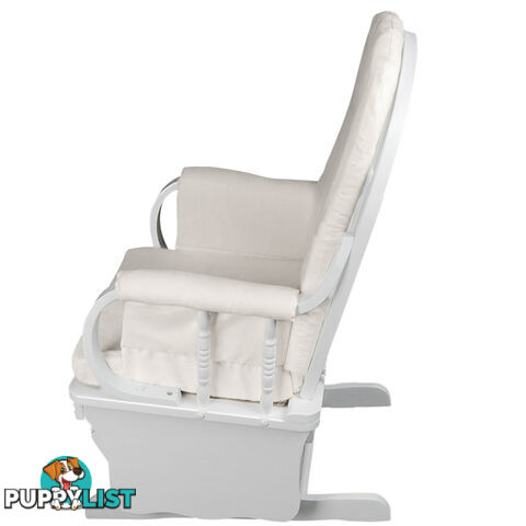 Baby Breast Feeding Sliding Glider Chair w/ Ottoman White