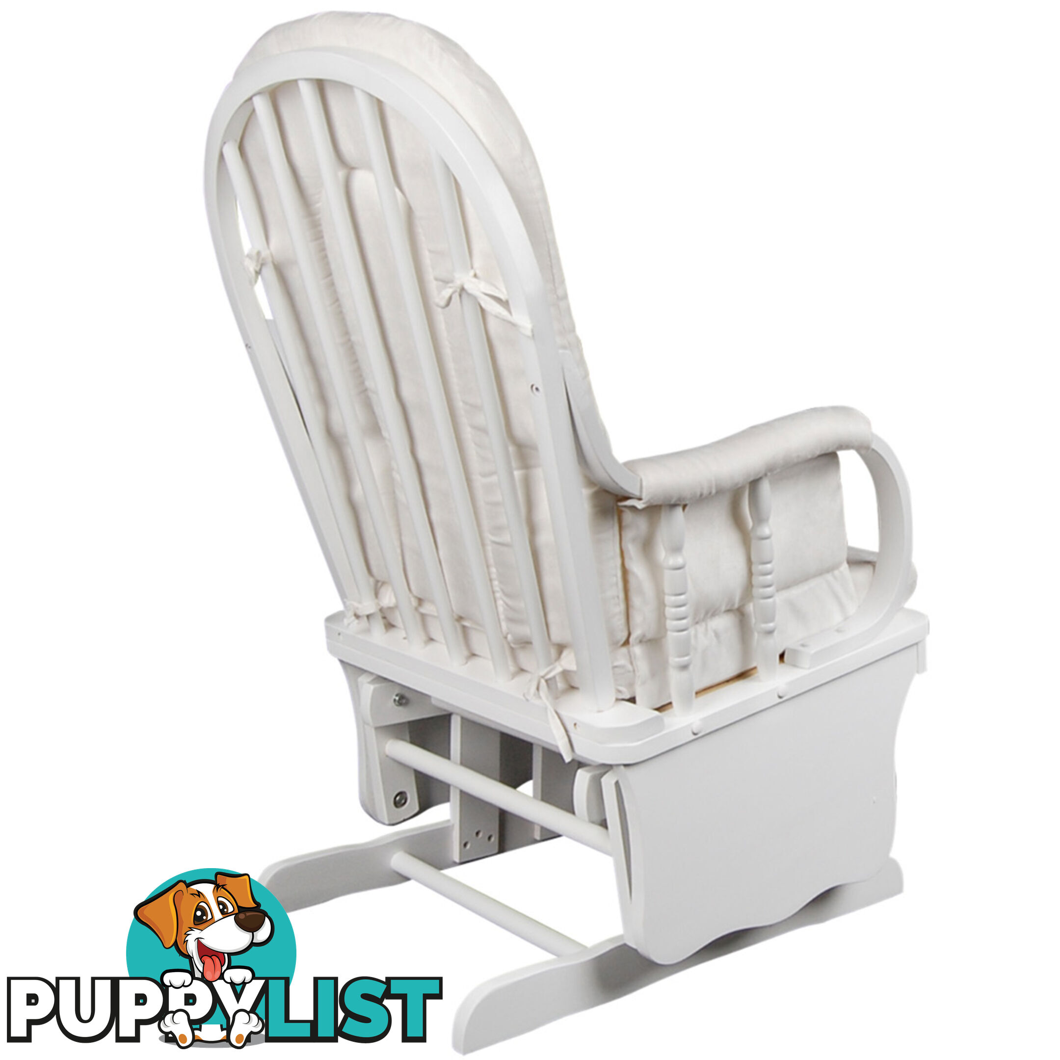 Baby Breast Feeding Sliding Glider Chair w/ Ottoman White