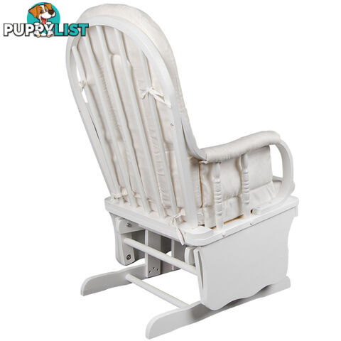 Baby Breast Feeding Sliding Glider Chair w/ Ottoman White