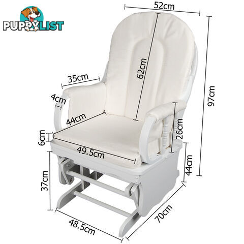 Baby Breast Feeding Sliding Glider Chair w/ Ottoman White