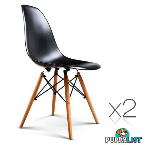 Set of 2 Dining Chair Black