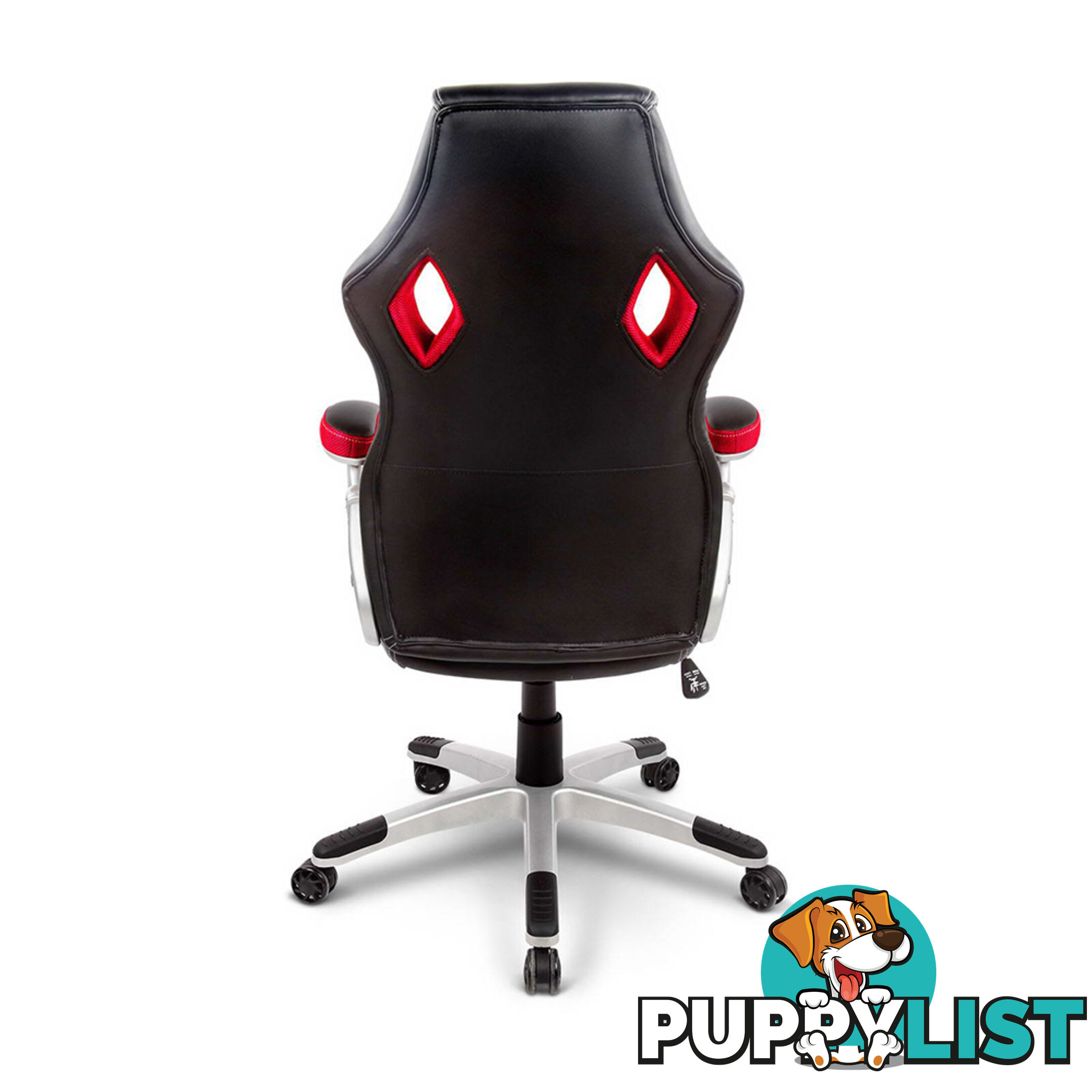 PU Leather & Mesh Racing Style Office Chair - Red