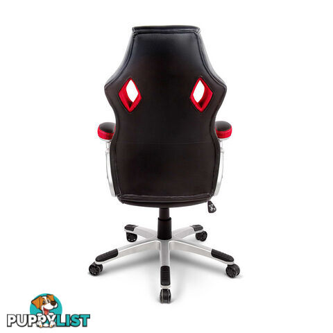 PU Leather & Mesh Racing Style Office Chair - Red