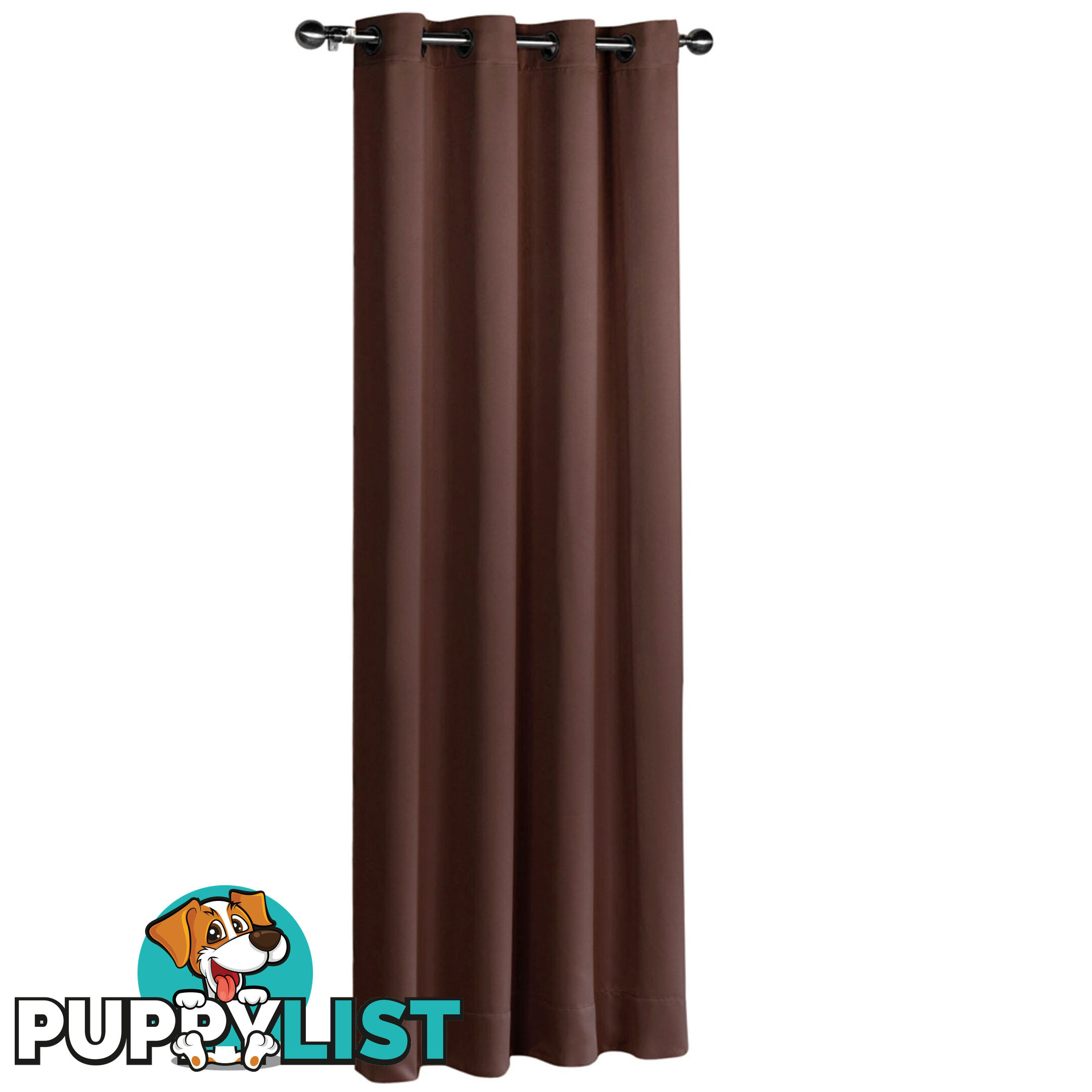 ArtQueen 3 Pass Eyelet Blockout Curtain Brown 240cm