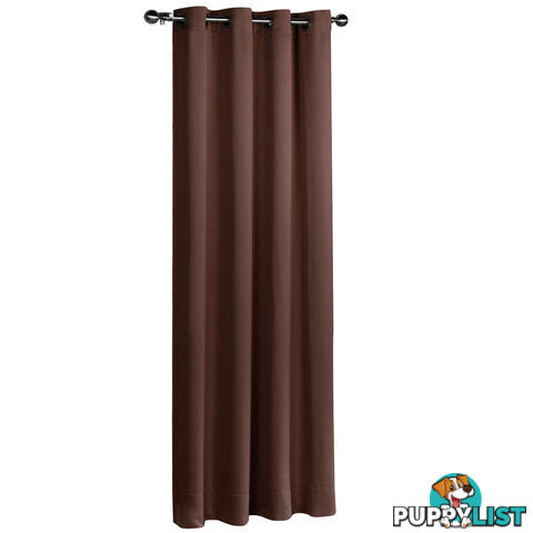 ArtQueen 3 Pass Eyelet Blockout Curtain Brown 240cm