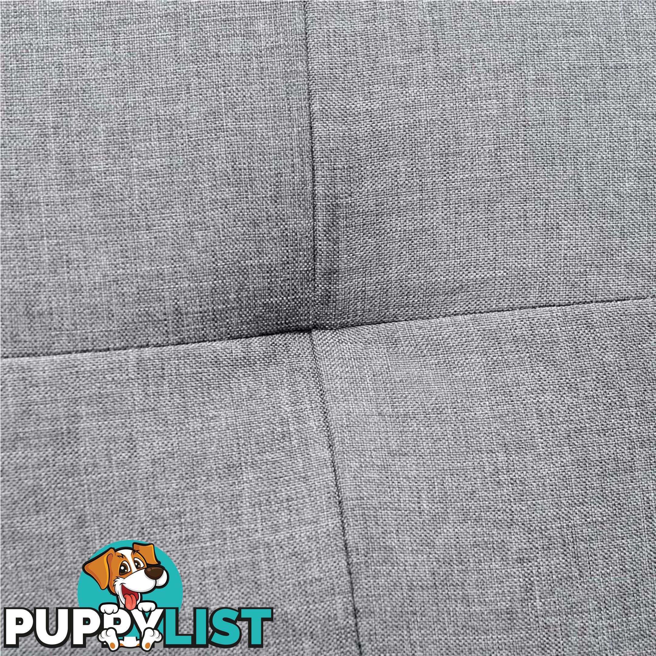 3 Seater Linen Fabric Sofa Bed w/ 2 Cup Holder Grey