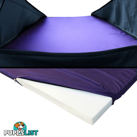 Double Canvas Camping Swag Tent Navy w/ Air Pillow